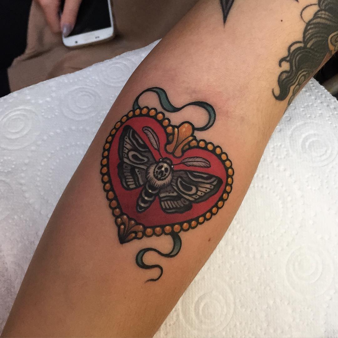 Heart With Butterfly Tattoo