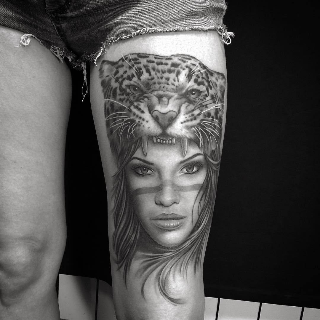 Jaguar Girl Tattoo