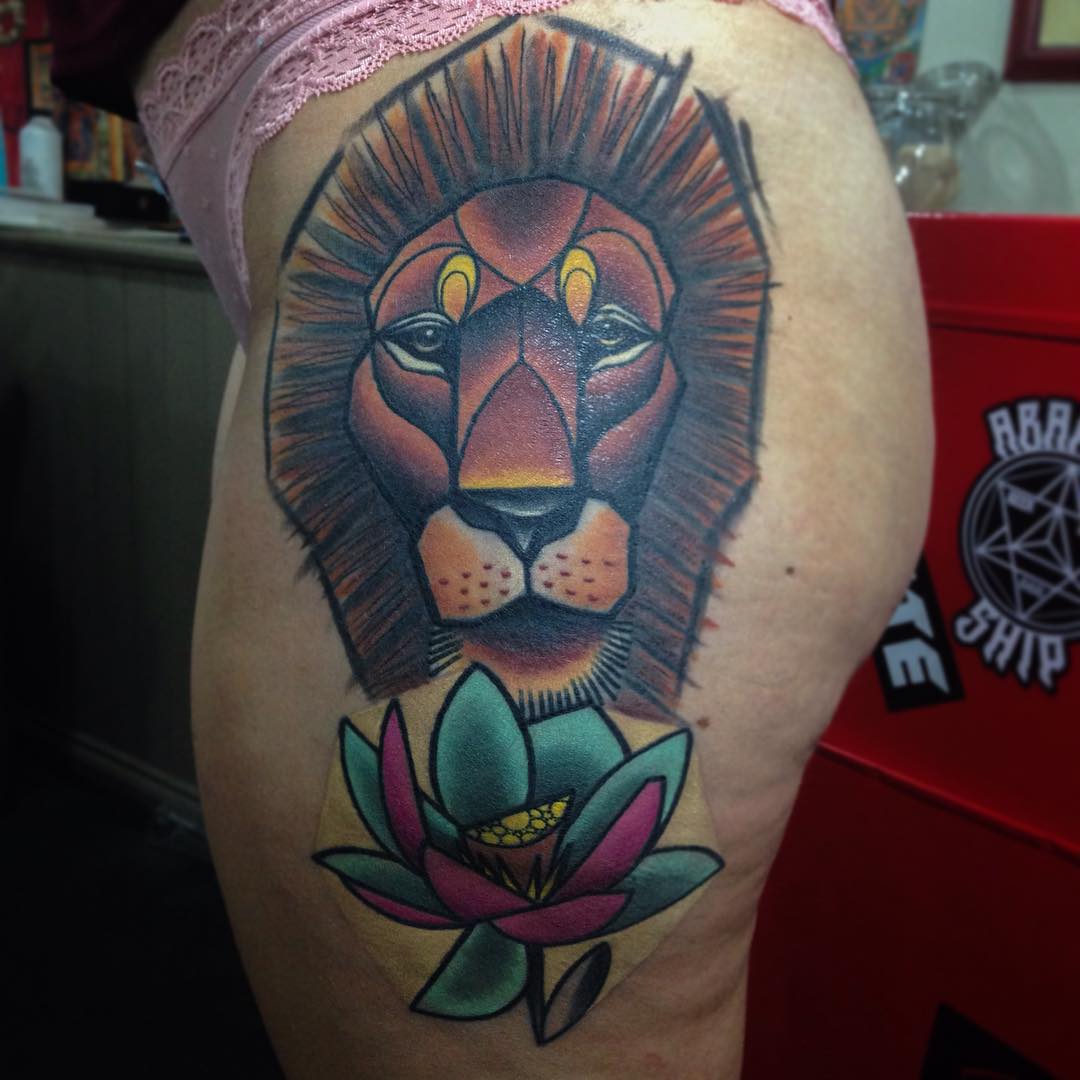 Lion Tattoo Hip