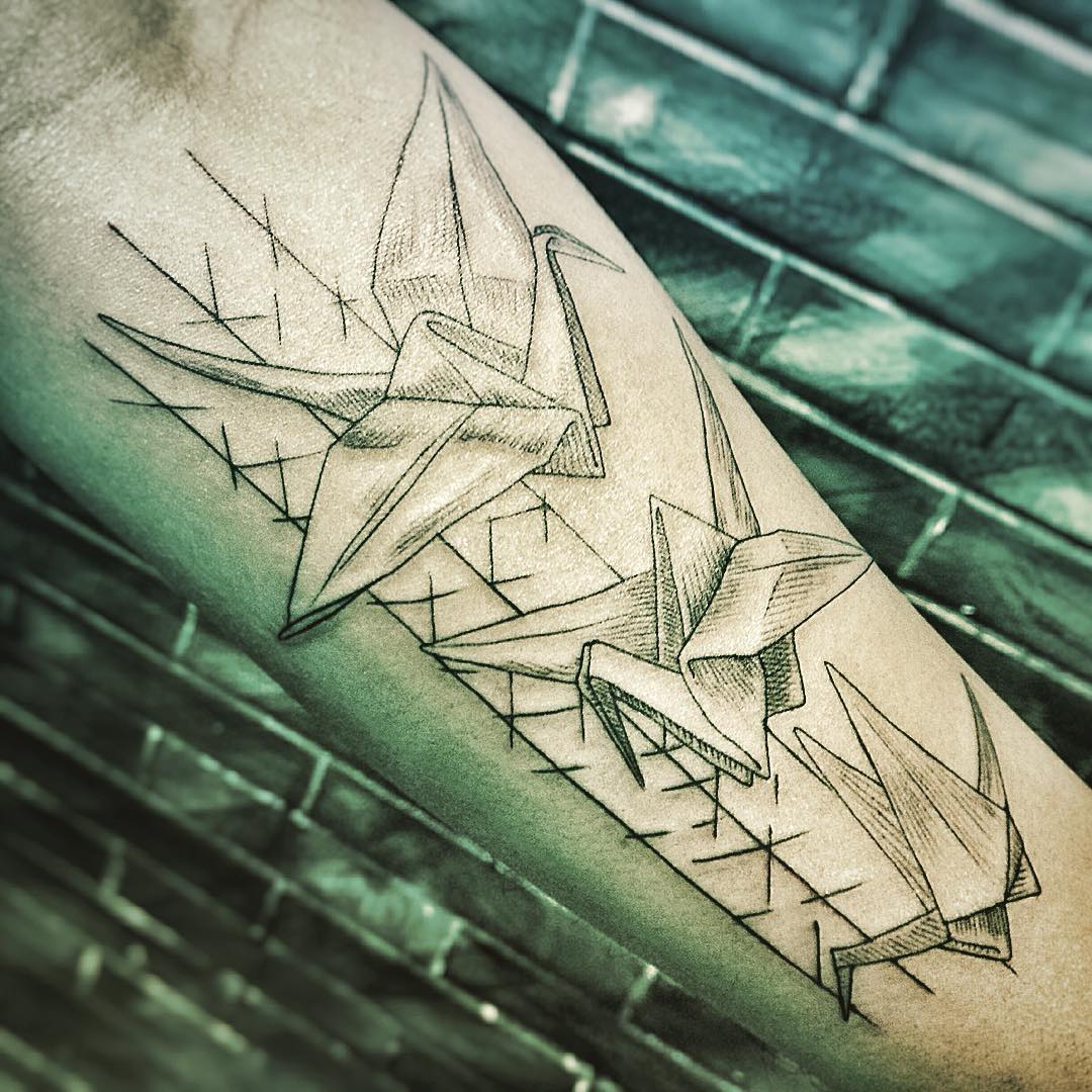 Origami Tattoo on Arm