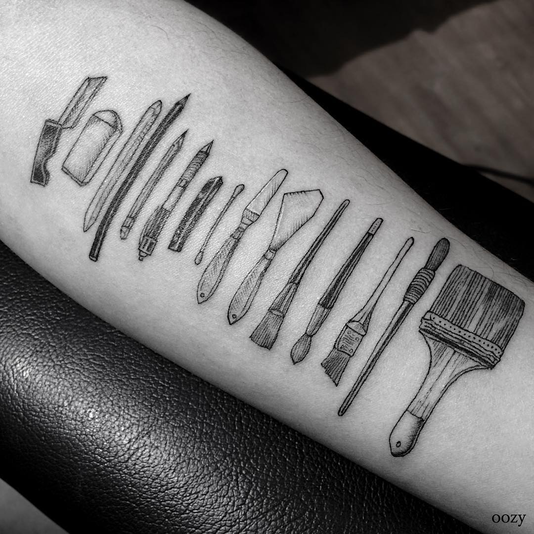 Painter Tools Tattoo on Arm