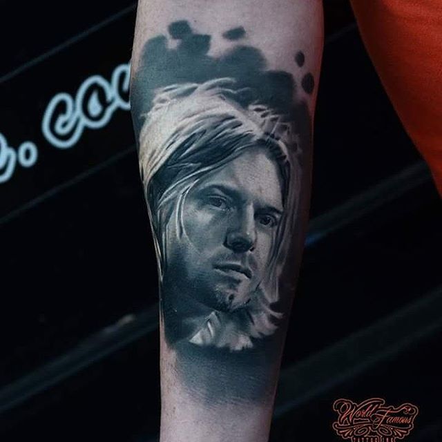 Portrait Kurt Cobain Tattoo