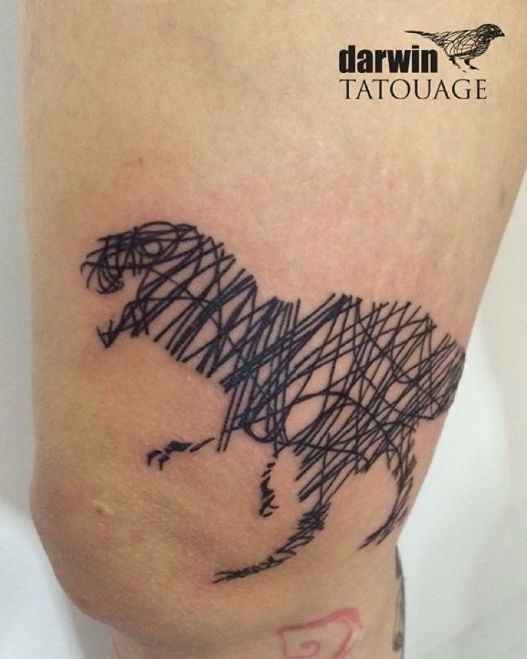 Dinosaur Scribble Tattoo