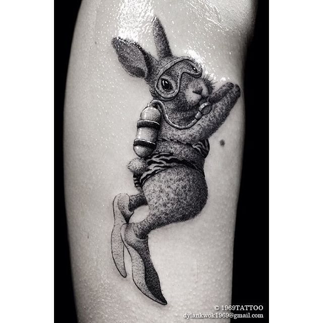 Diving Bunny Tattoo