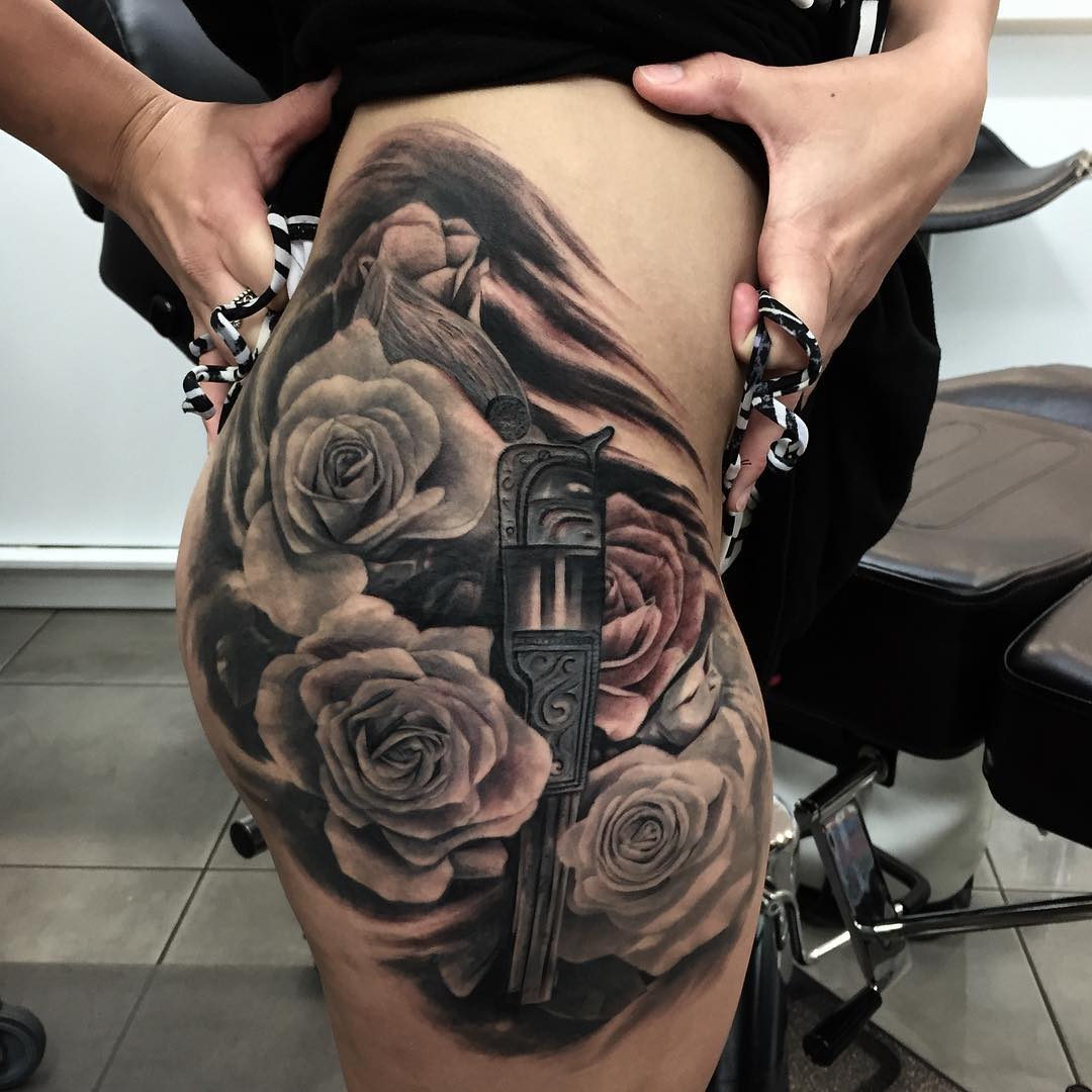Gun and Roses Tattoo