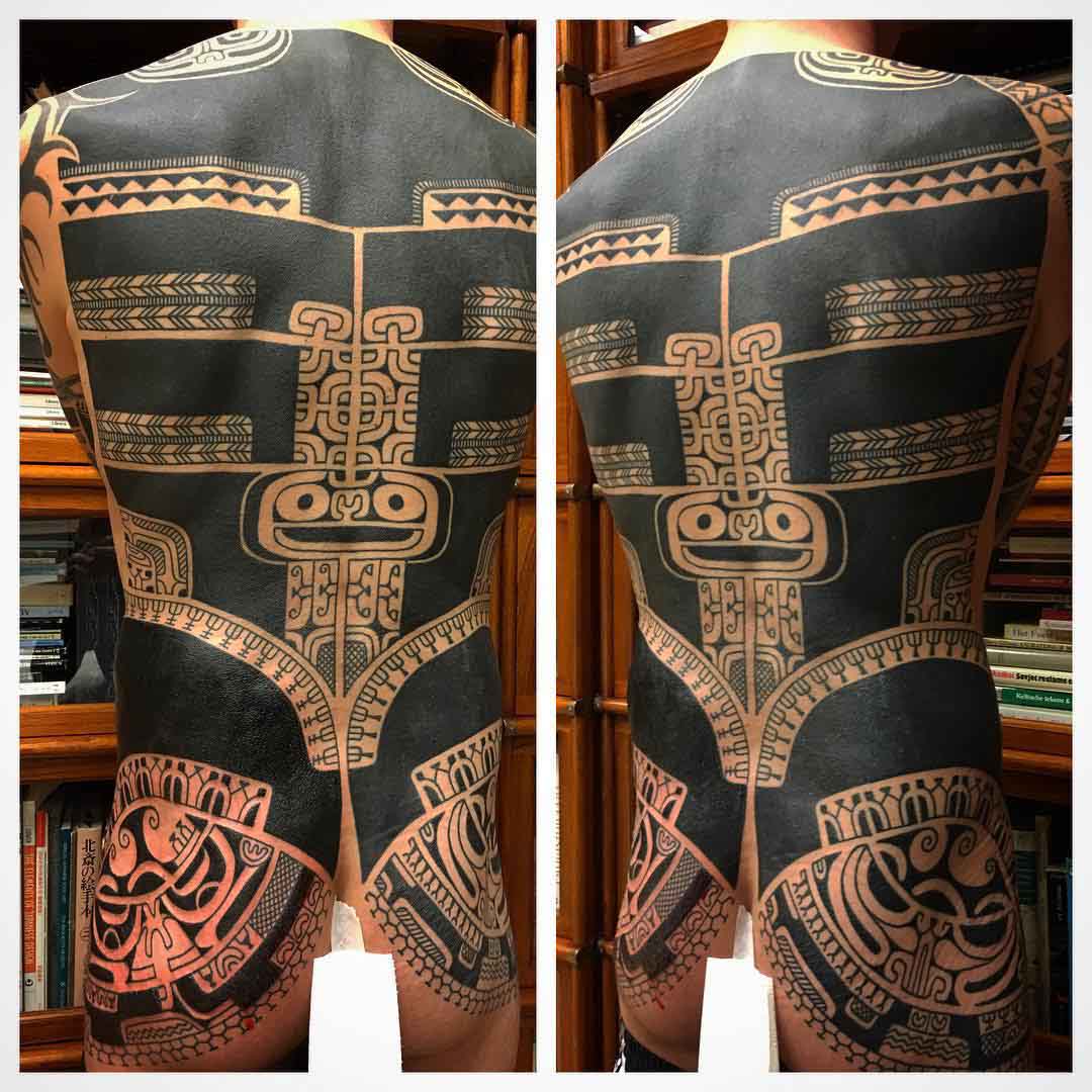 full back maori tattoo pattern