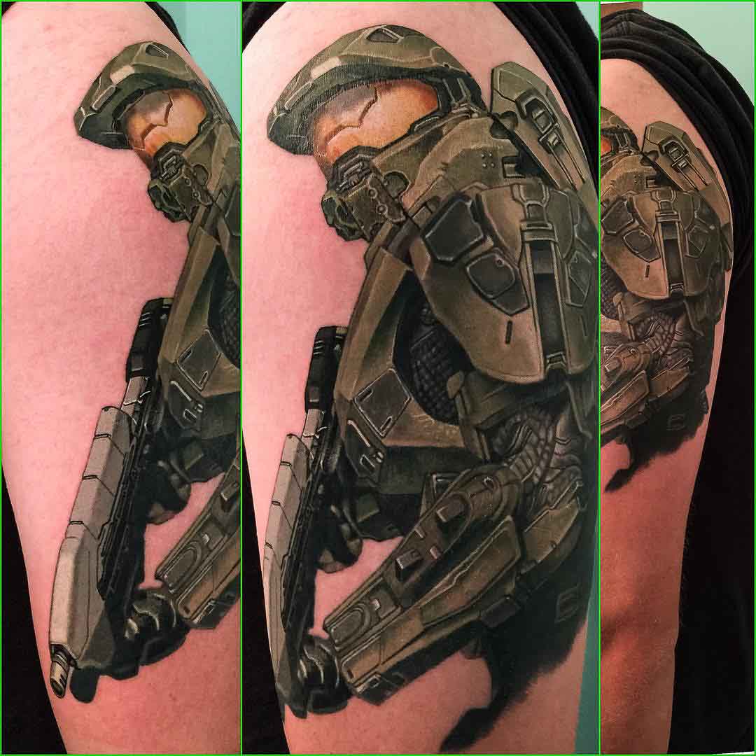 Halo Video Game Master Chief Tattoo
