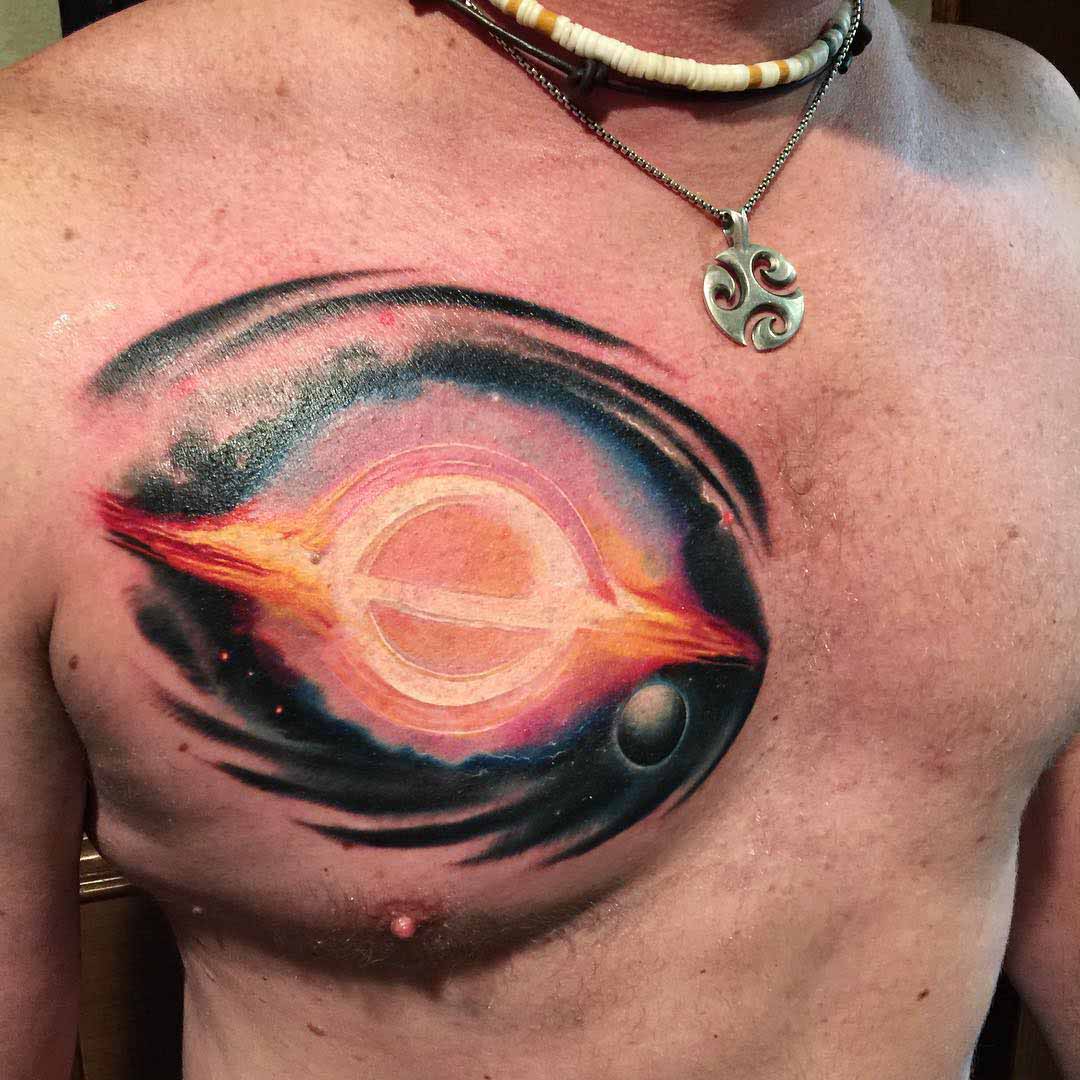 black hole tattoo on chest