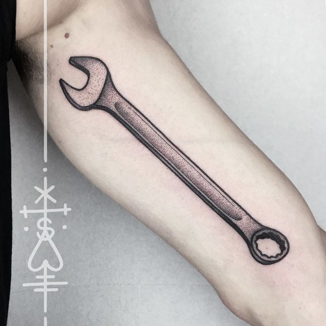 arm tool wrench tattoo