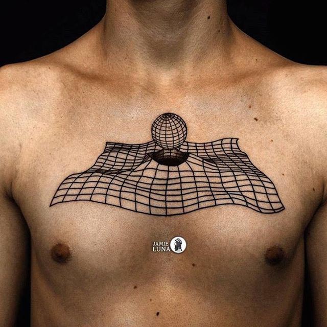 pure 3D tattoo on chest