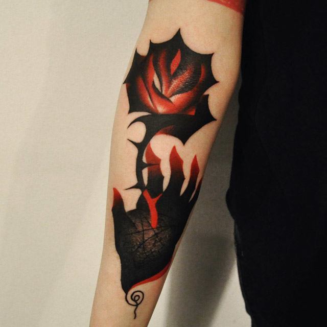 mapple rose tattoo dark