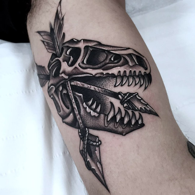 tattoo skull of dinosaur