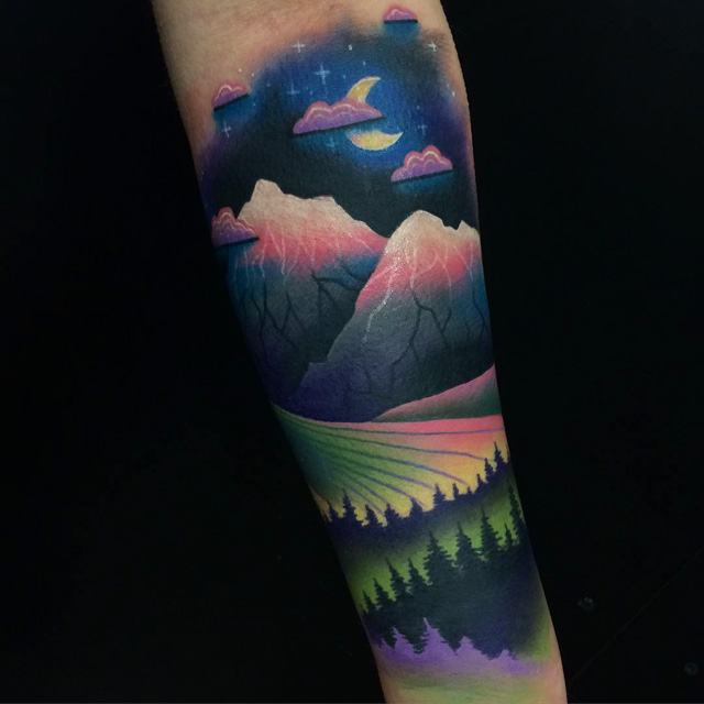 abstract landscape tattoo