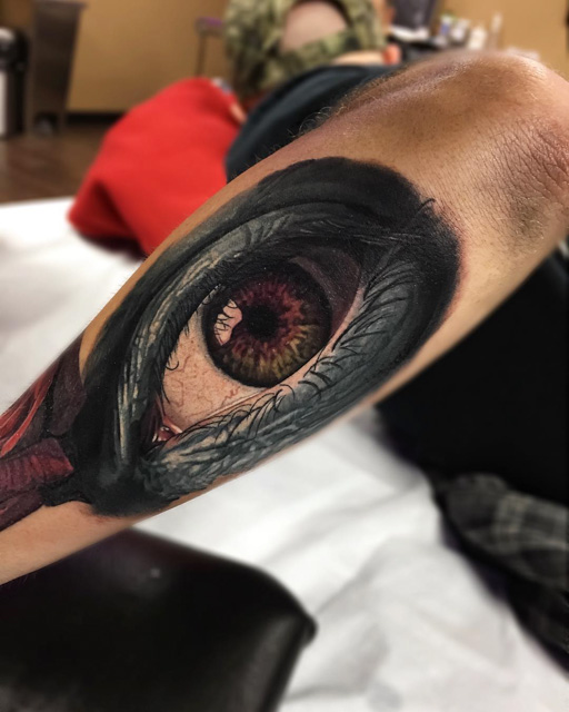 brown eye tattoo realism