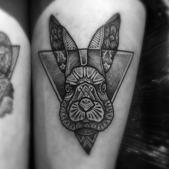 rabbit head tattoo