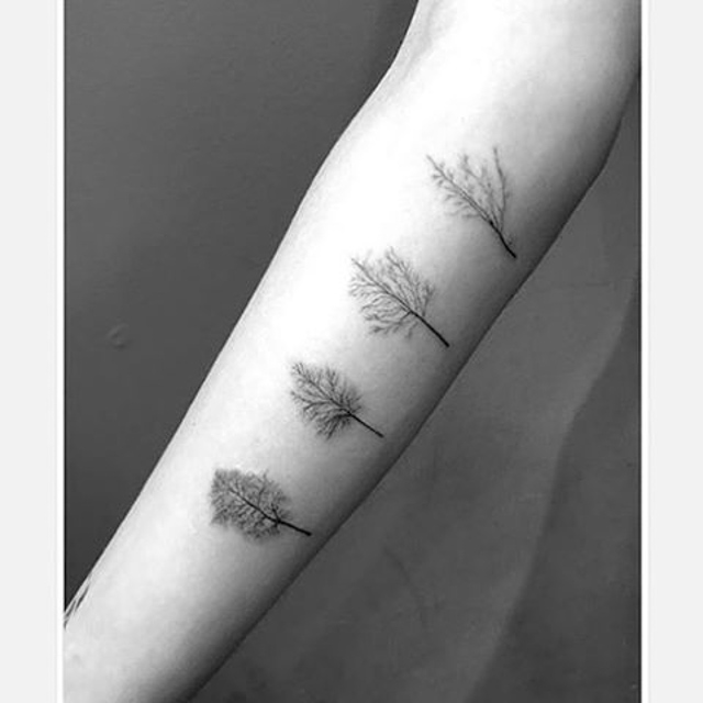 forearm tree tattoos
