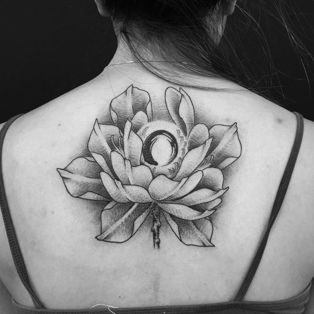 back lotus flower tattoo zen