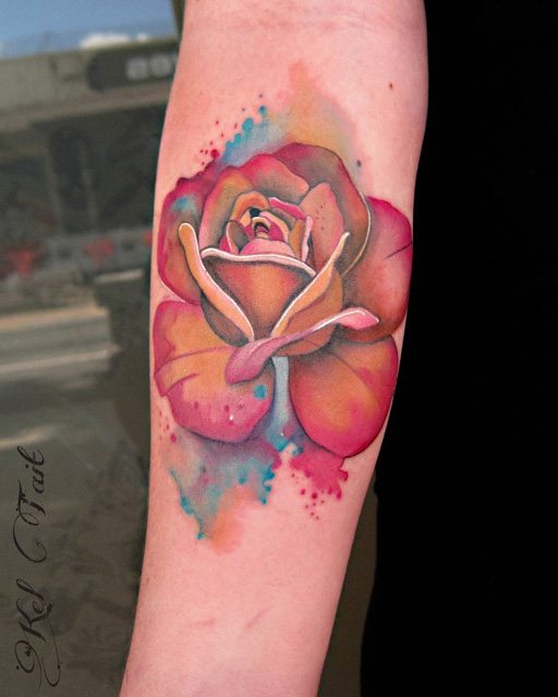 rose tattoo watercolor