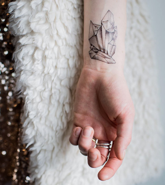 crystal tattoo on wrist