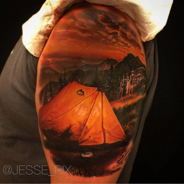 realistic tattoo design tent