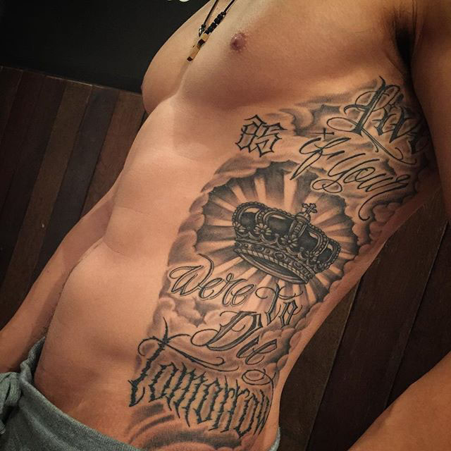 chicano tattoo torso side