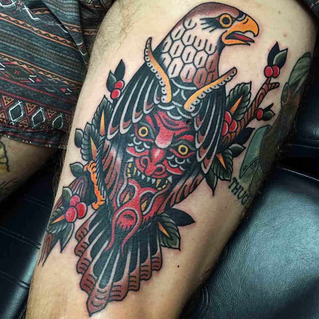 demon tattoo eagle