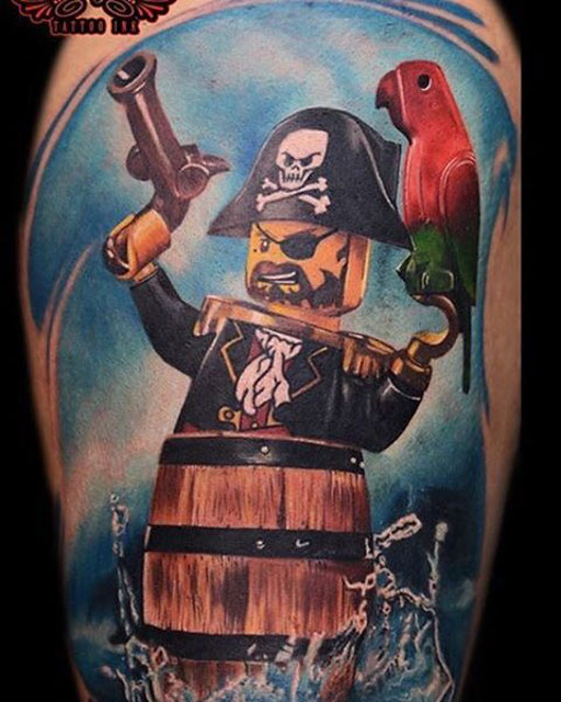 pirate tattoo lego minifig