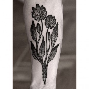 Pencil Flowers Tattoo Dotwork - Best Tattoo Ideas Gallery