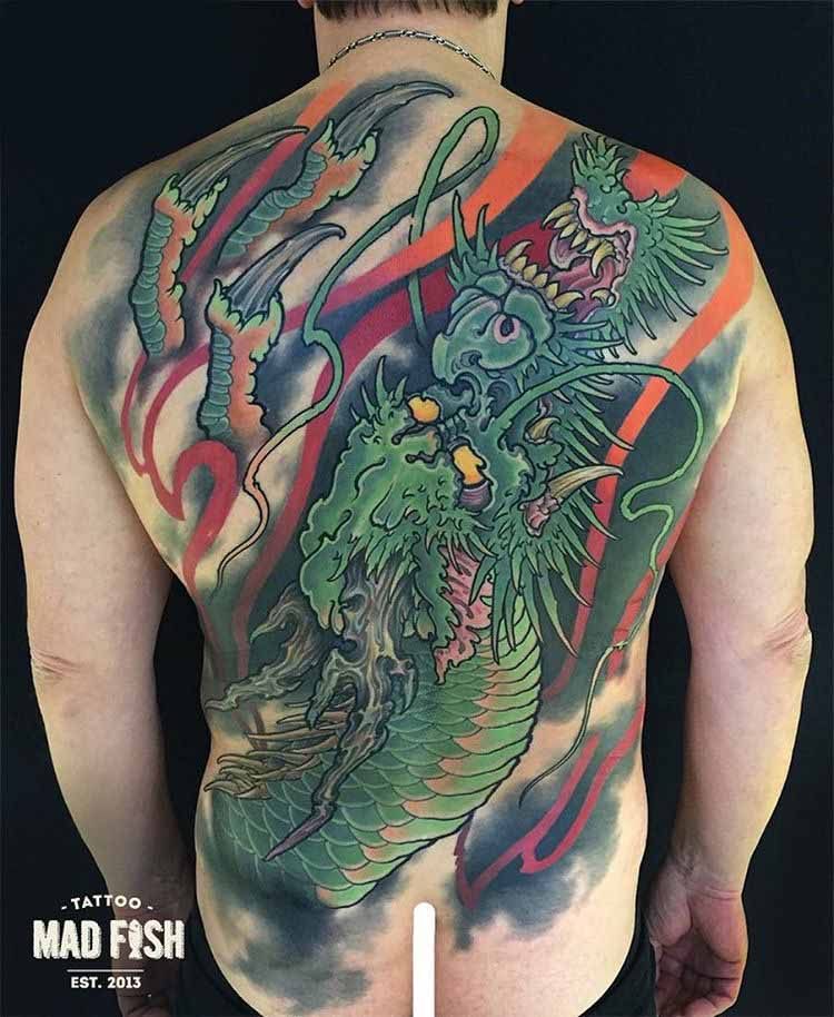 japanese full back tattoo dragon