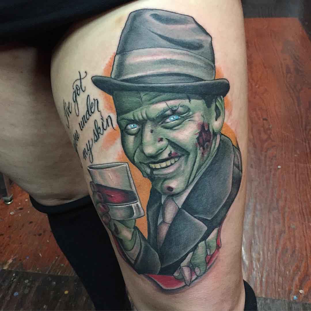 Frank Sinatra Portrait tattoo new school