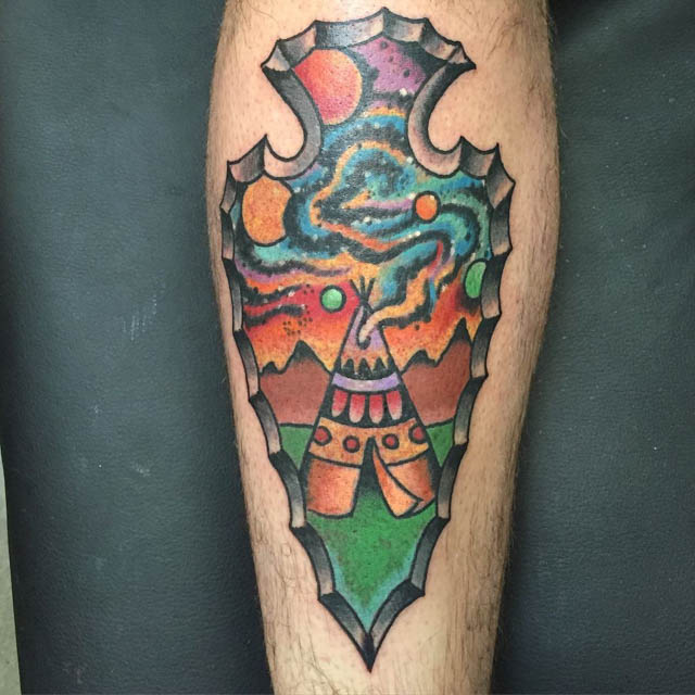Indian Leg Tattoo by Ricky willgues