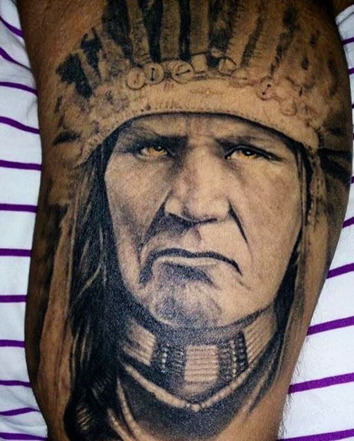 IndianIndian Face Tattoo by Saulo Brandao