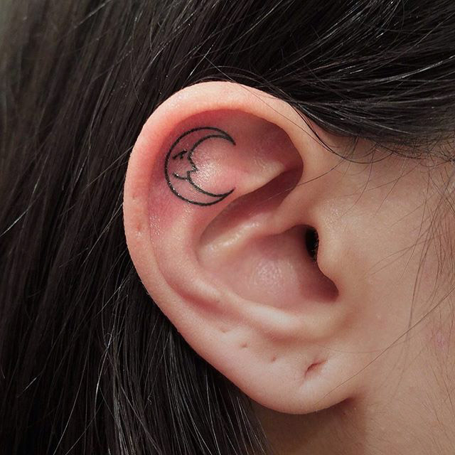 Inside Ear Tattoo by @indyvoet