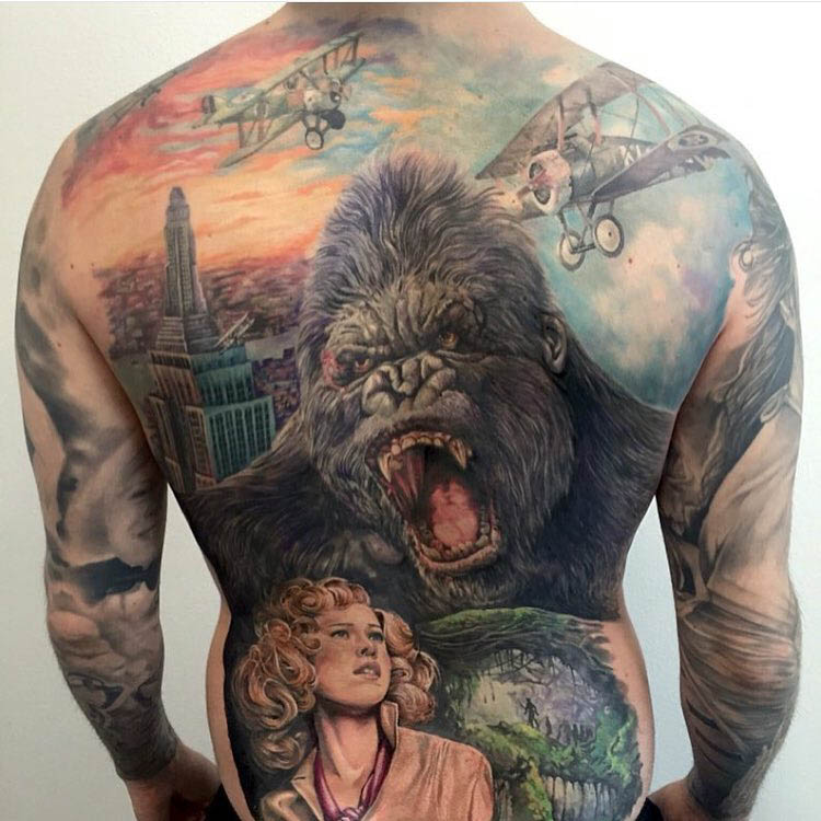 full back King Kong Movie tattoo