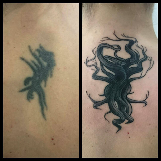 Lower Neck Tattoo Cover-Up