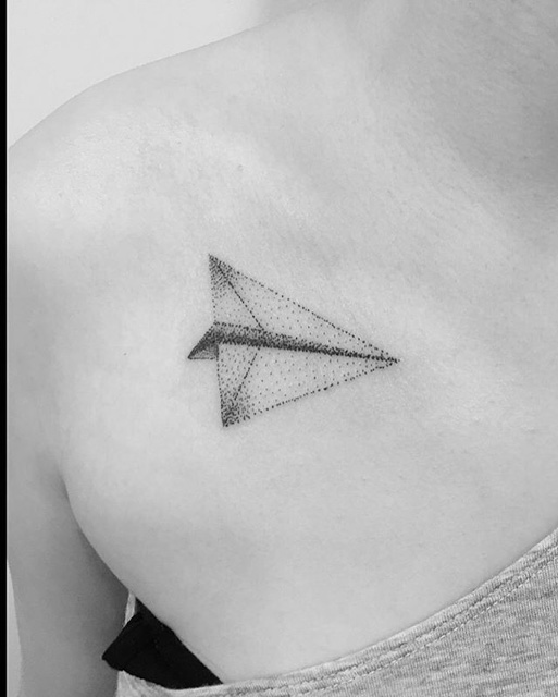Paper Plane Tattoo by Brian Parrillo