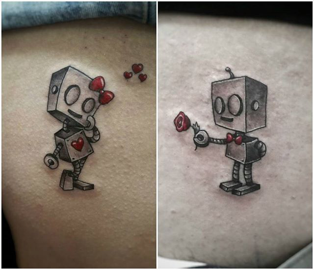 Robot Tattoos Love