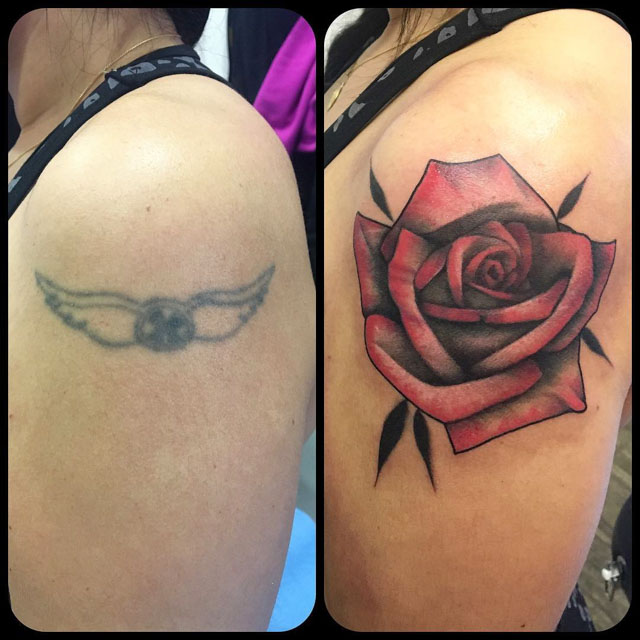 Rose Cover Up Tattoo