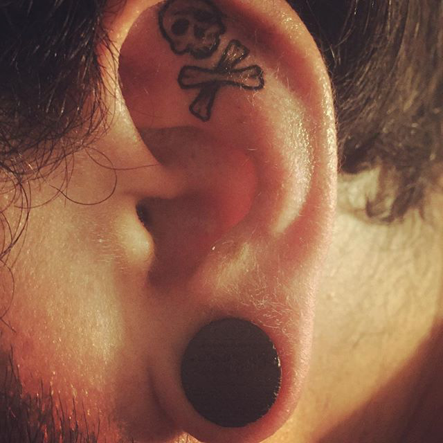 Skull Ear Tattoo by at adam_styles