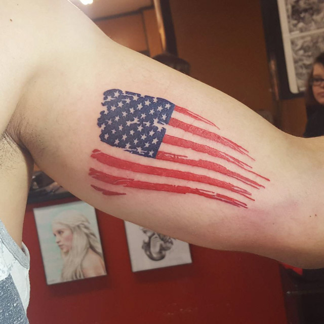 Tattoo American Flag by tall_garrett_tattoos