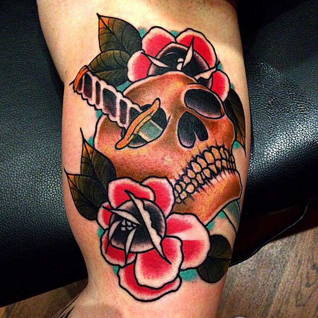Tattoo Skull and Roses by анкн