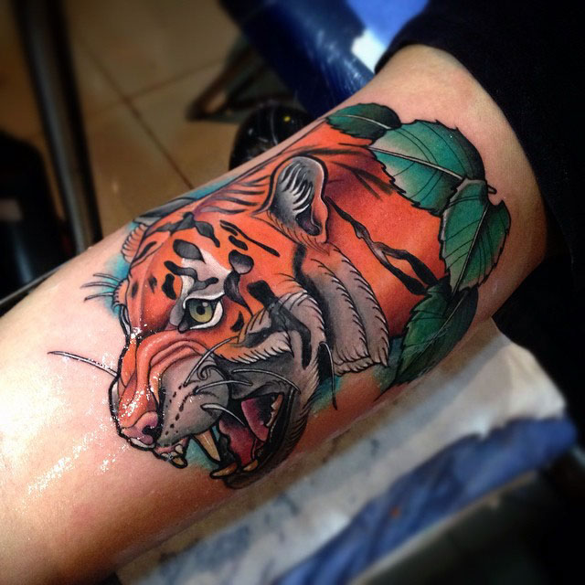 Tiger Arm Tattoo by tattoosbysantiago2