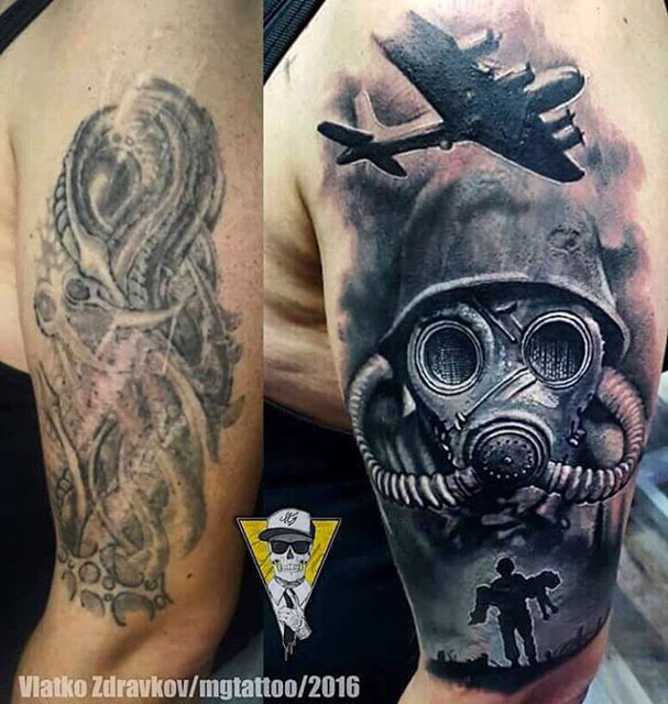 War Tattoo Shoulder Cover Up