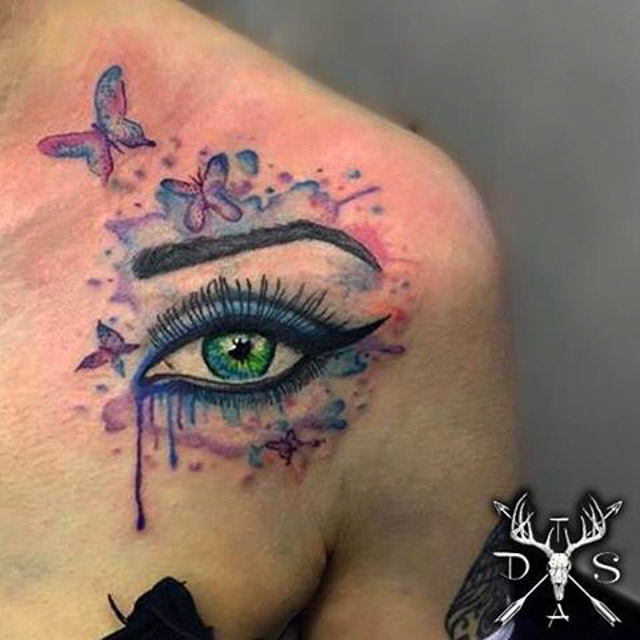 Watercolor Eye Tattoo by dannyscotttattooartist