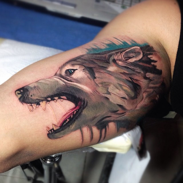Wolf Tattoo Art by tattoosbysantiago6