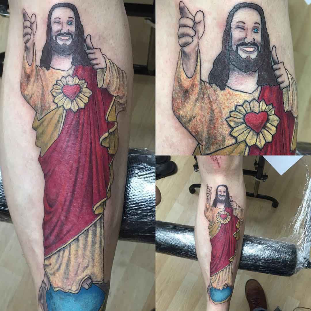 Buddy Christ Tattoo by port_angeles_tattoo