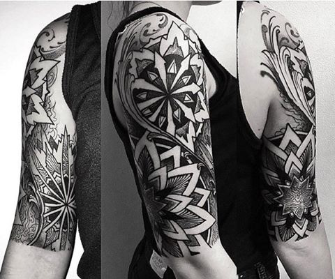 Cool Half Sleeve Tattoo by @orge_saketattoocrew