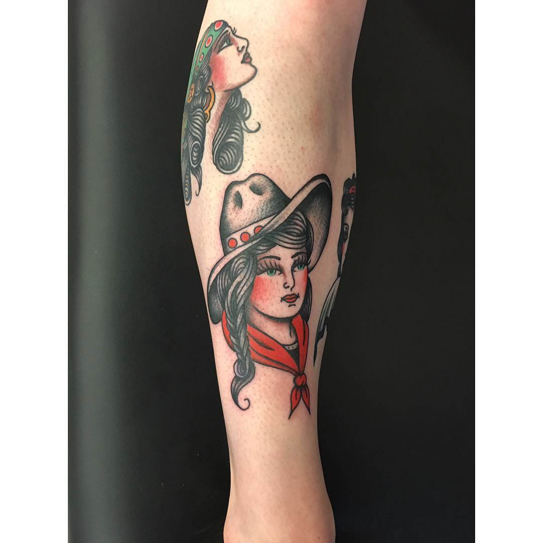 Cowgirl Shin Tattoo by misscampbell___