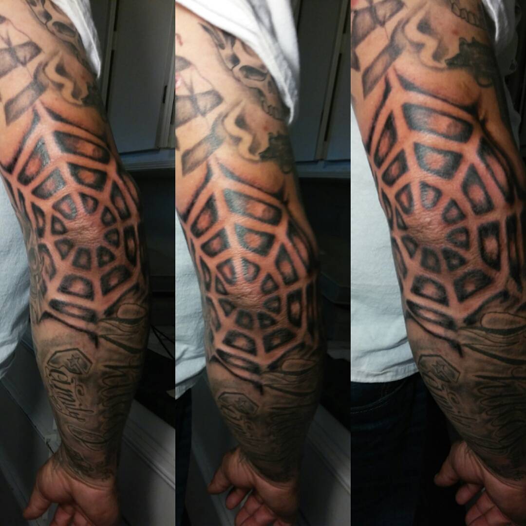 Elbow Spider Web Tattoo by khai.to.88