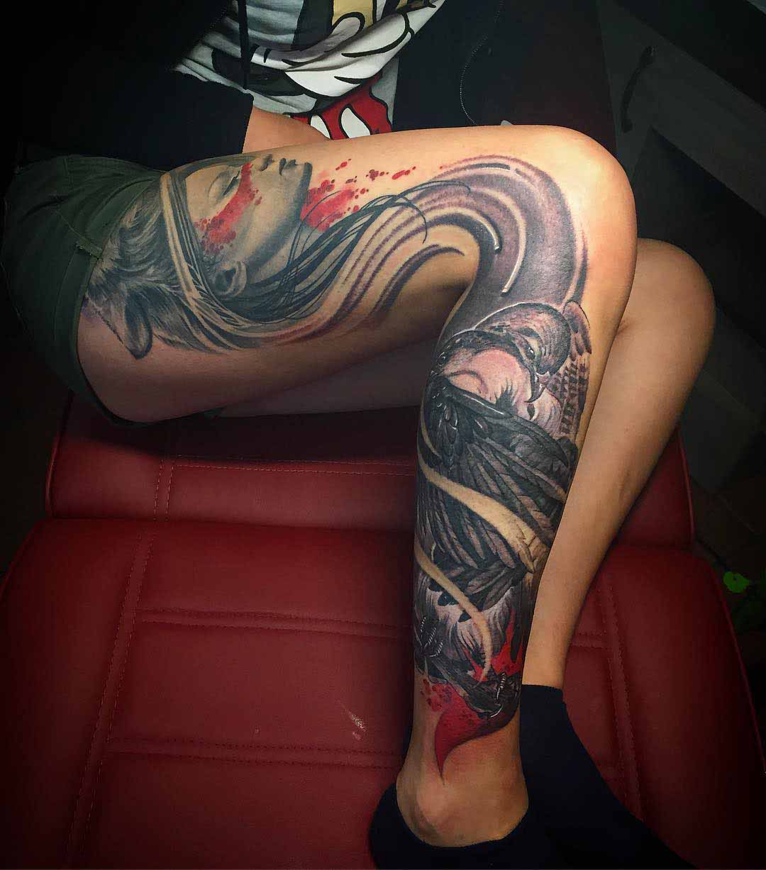 butterfly leg tattoo by tattoosuzette on DeviantArt
